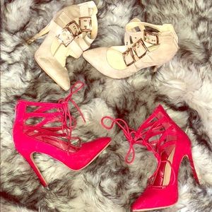 Bundle of suede heels